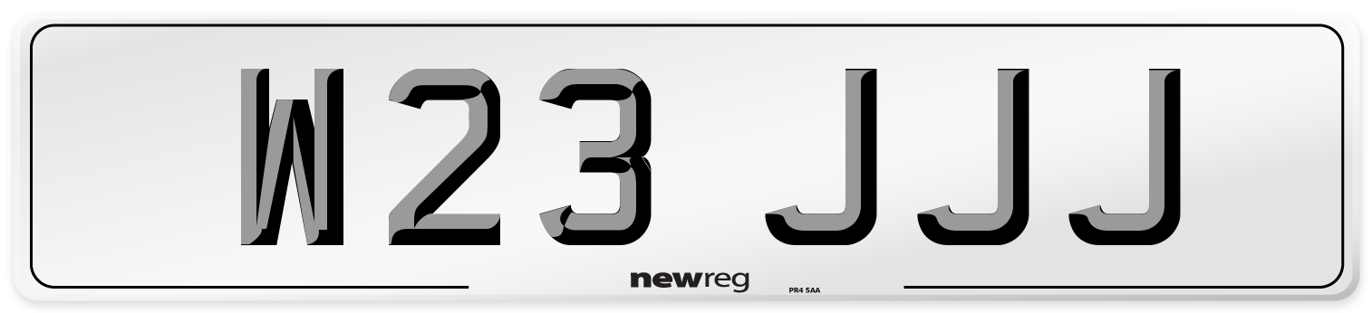 W23 JJJ Number Plate from New Reg